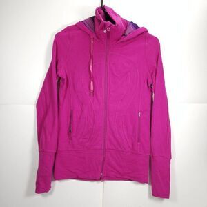 Lululemon Women's Stride Size 4 Pink Full-Zip Hooded Athletic Basic Jacket